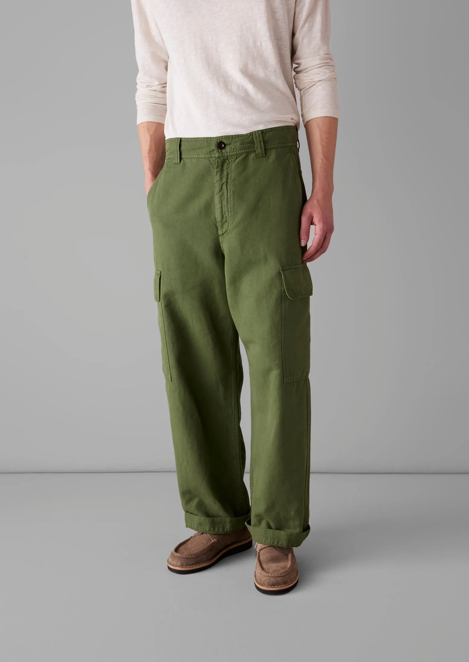 Patch Pocket Wide Leg Trousers | Propagator Green sold by TOAST product image thumbnail 4
