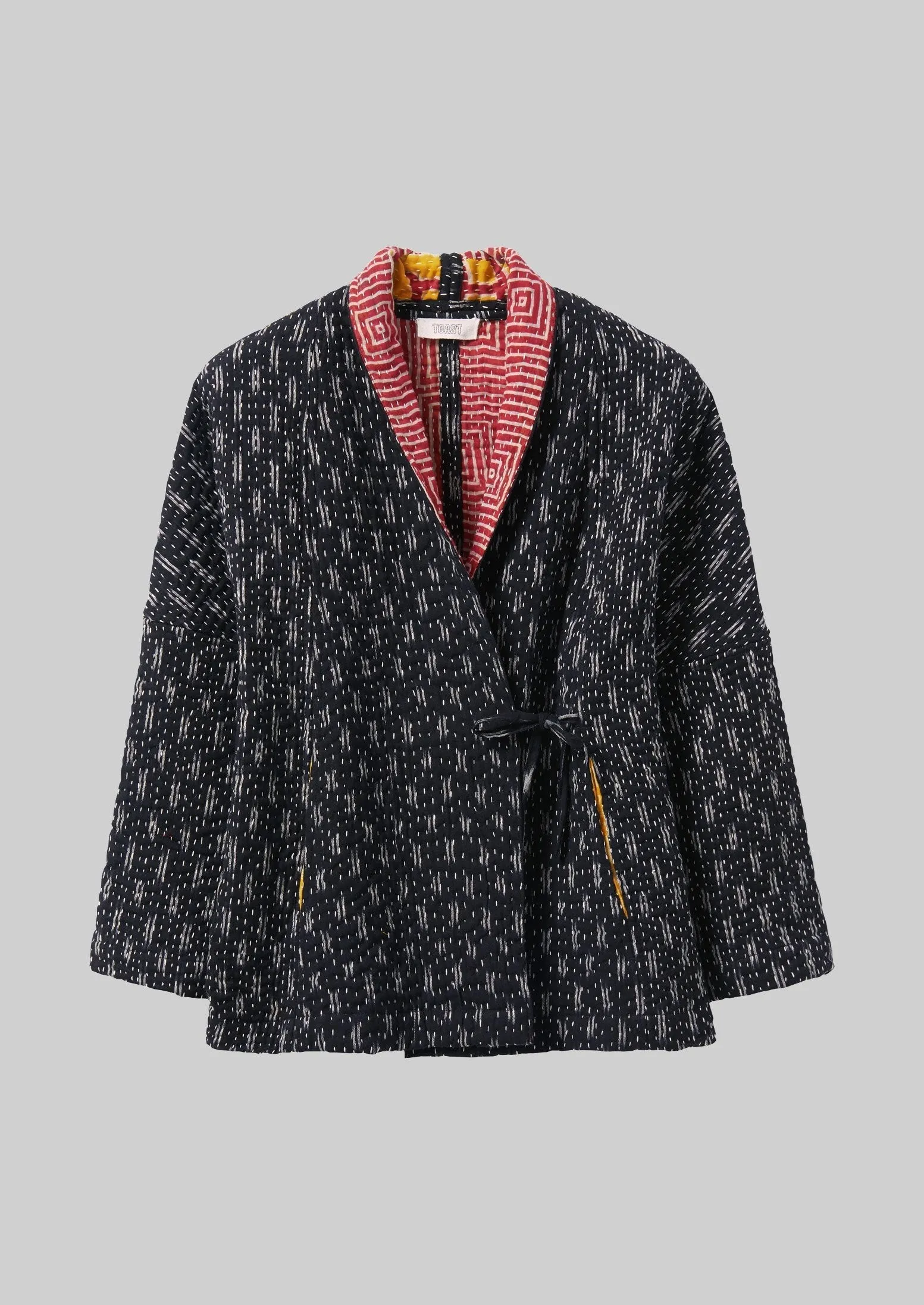 Repurposed Ikat Kantha Jacket | Greys/Blacks sold by TOAST