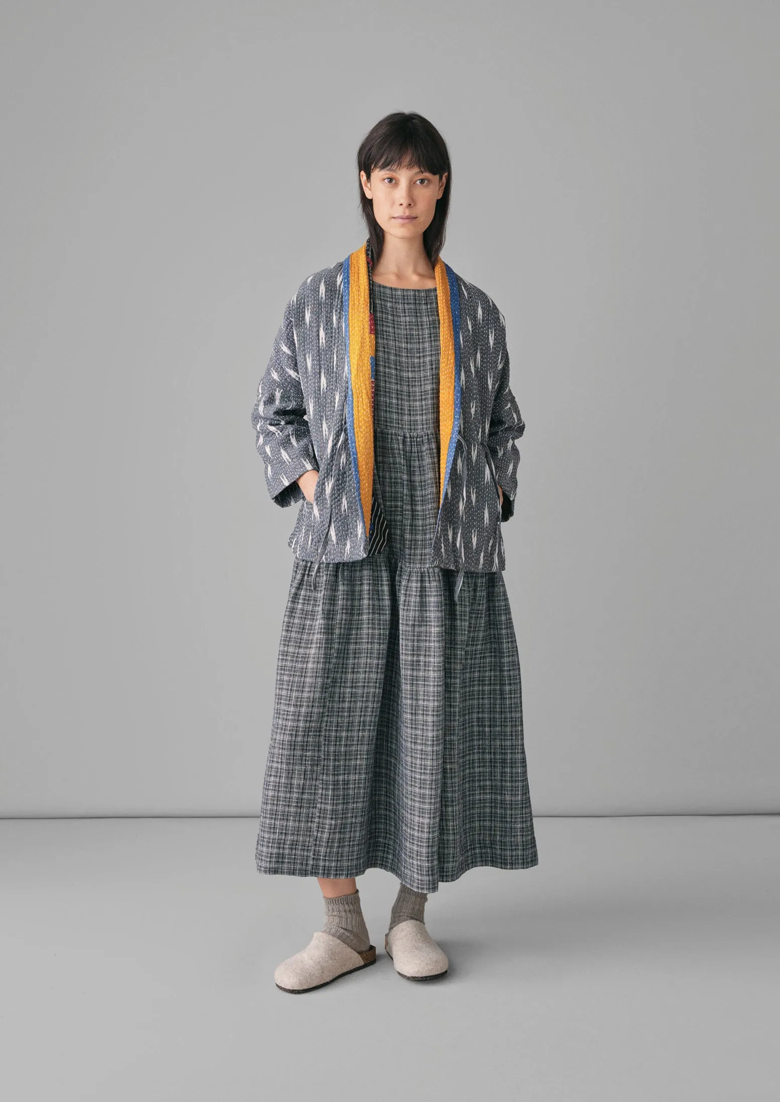 Repurposed Ikat Kantha Jacket | Greys/Blacks sold by TOAST product image thumbnail 2