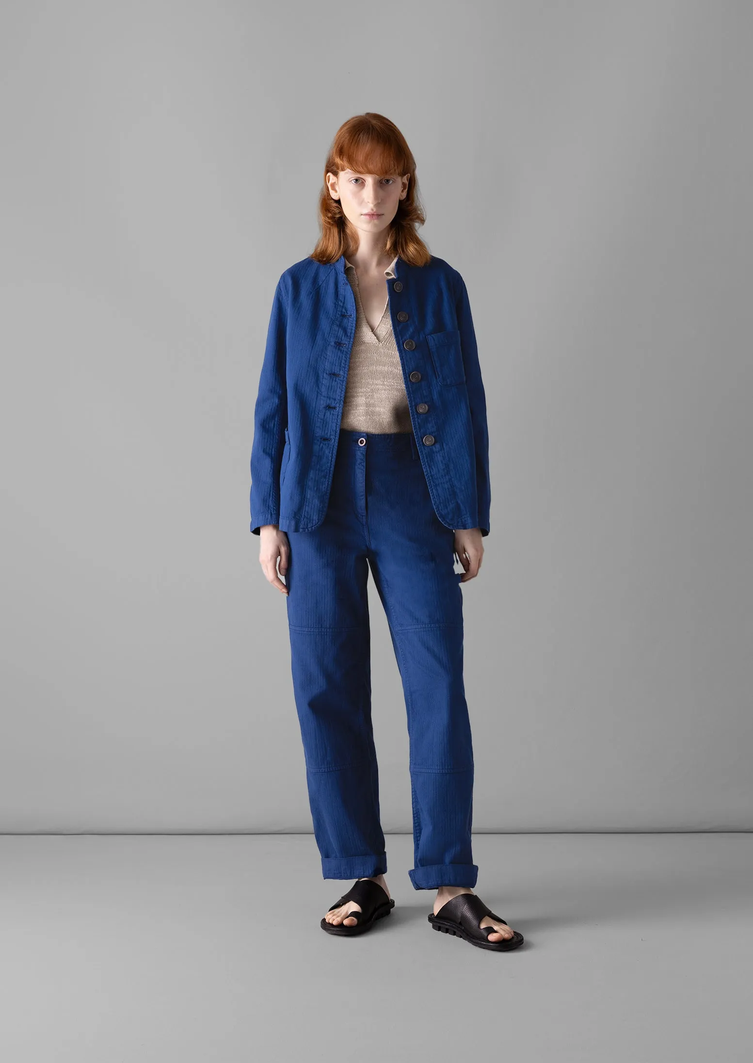 Cotton Herringbone Workwear Trousers | Thistle sold by TOAST product image thumbnail 2