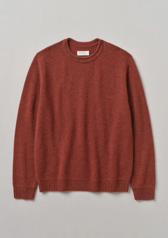 Crew Neck Wool Cashmere Sweater | Russet sold by TOAST