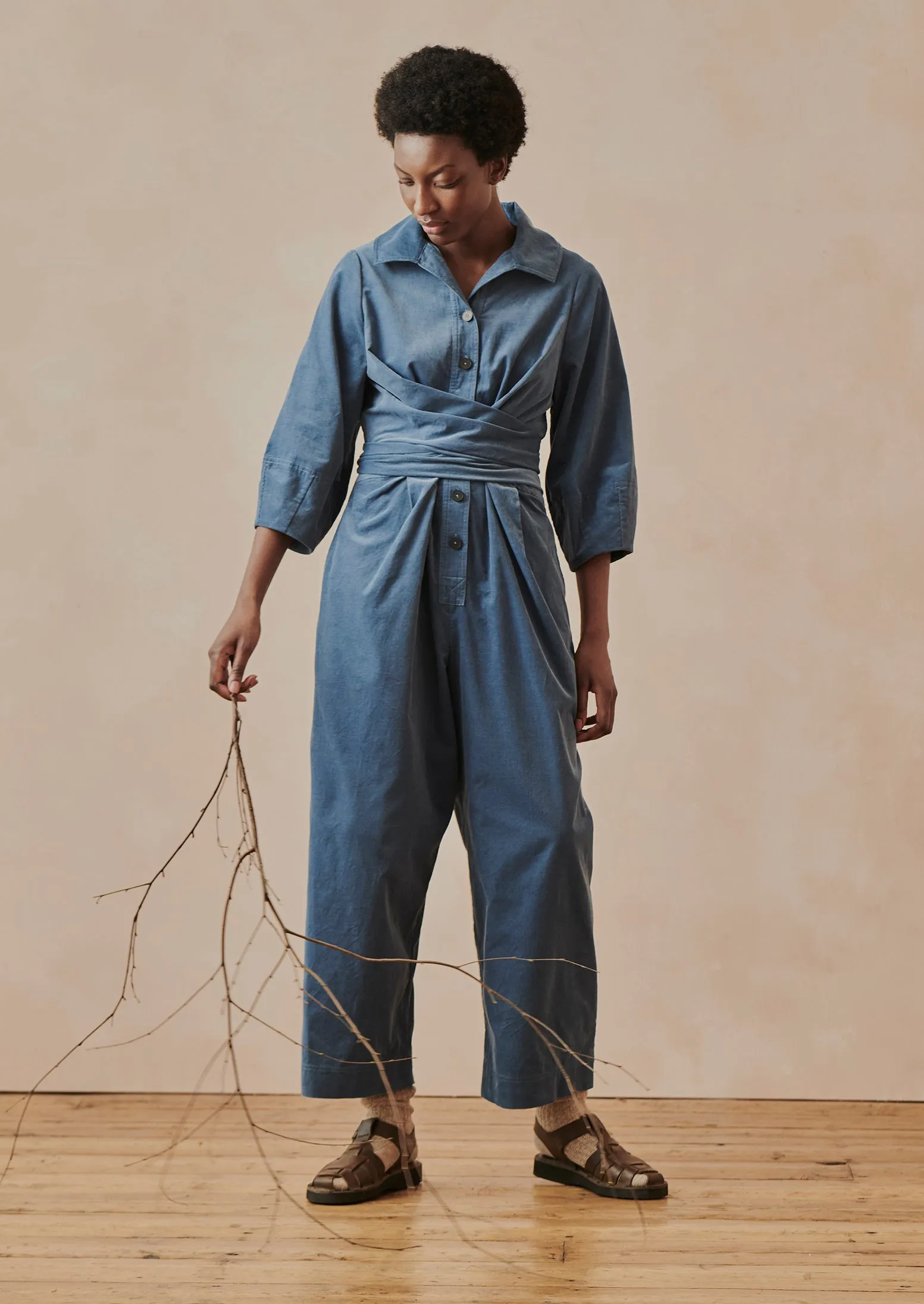 Wrap Front Needlecord Jumpsuit | Myrtle sold by TOAST product image thumbnail 2