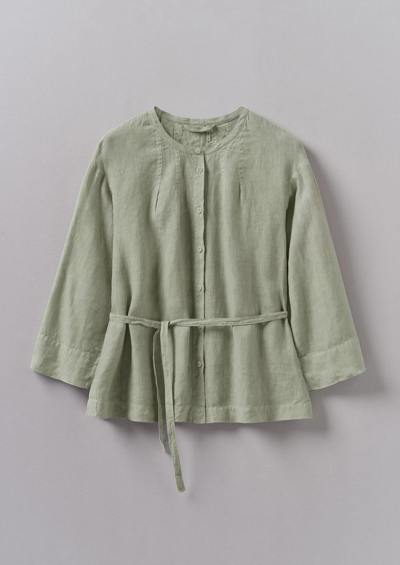 Garment Dyed Linen Tie Shirt | Mist Blue sold by TOAST