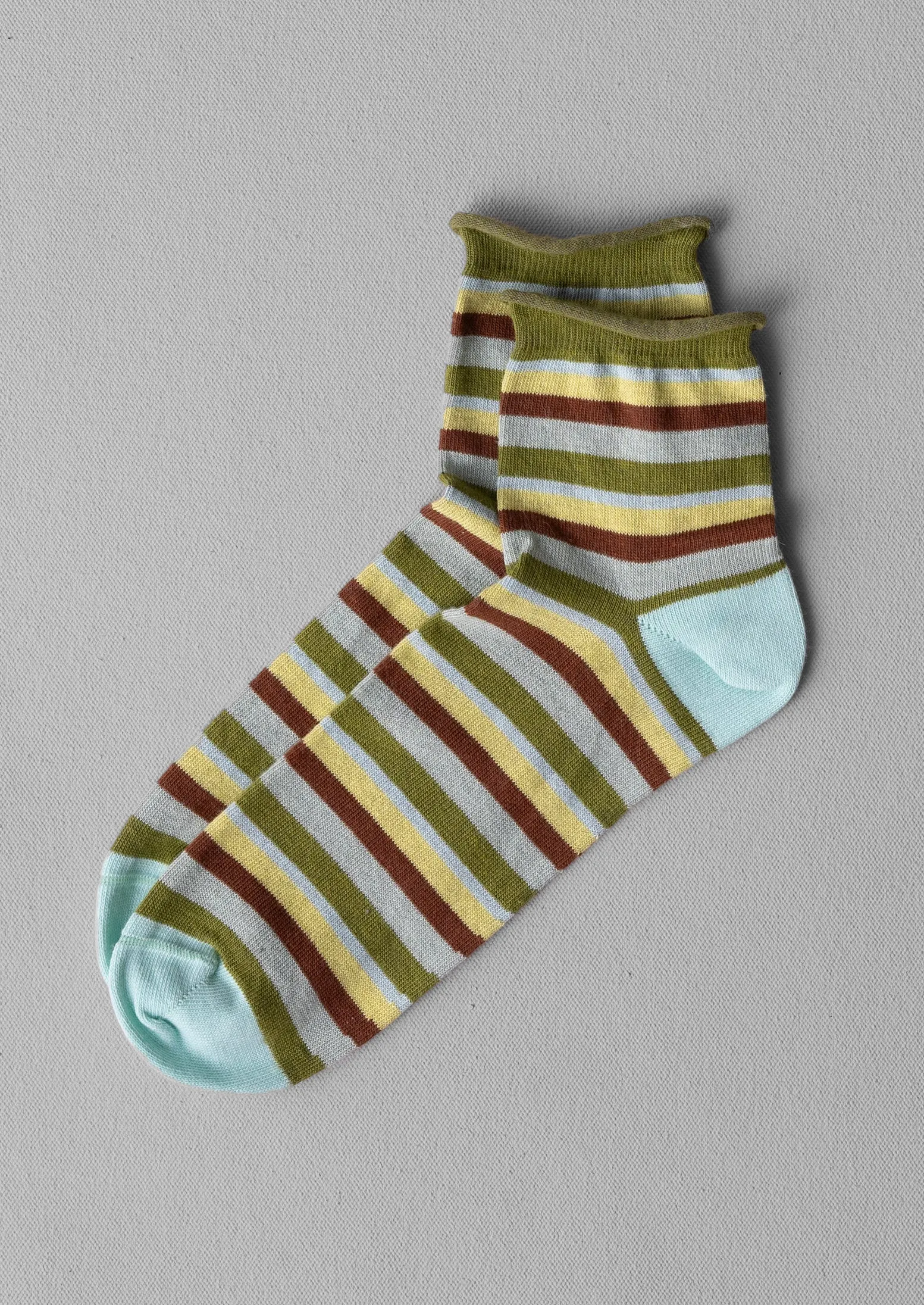 Stripe Cotton Cashmere Socks | Green Multi sold by TOAST