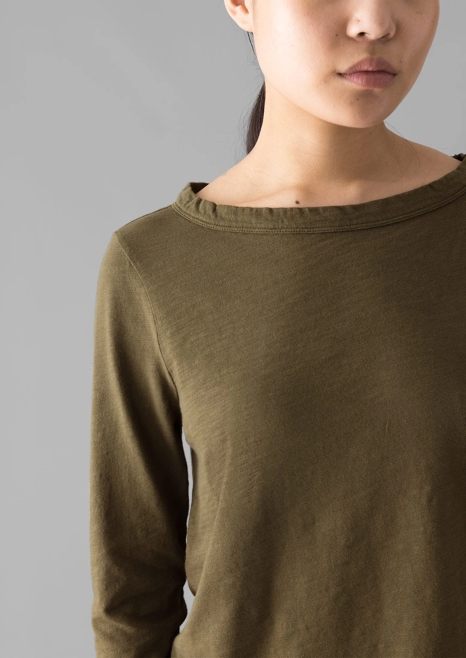 Lia Garment Dyed Boat Neck Tee | Olive sold by TOAST product image thumbnail 3