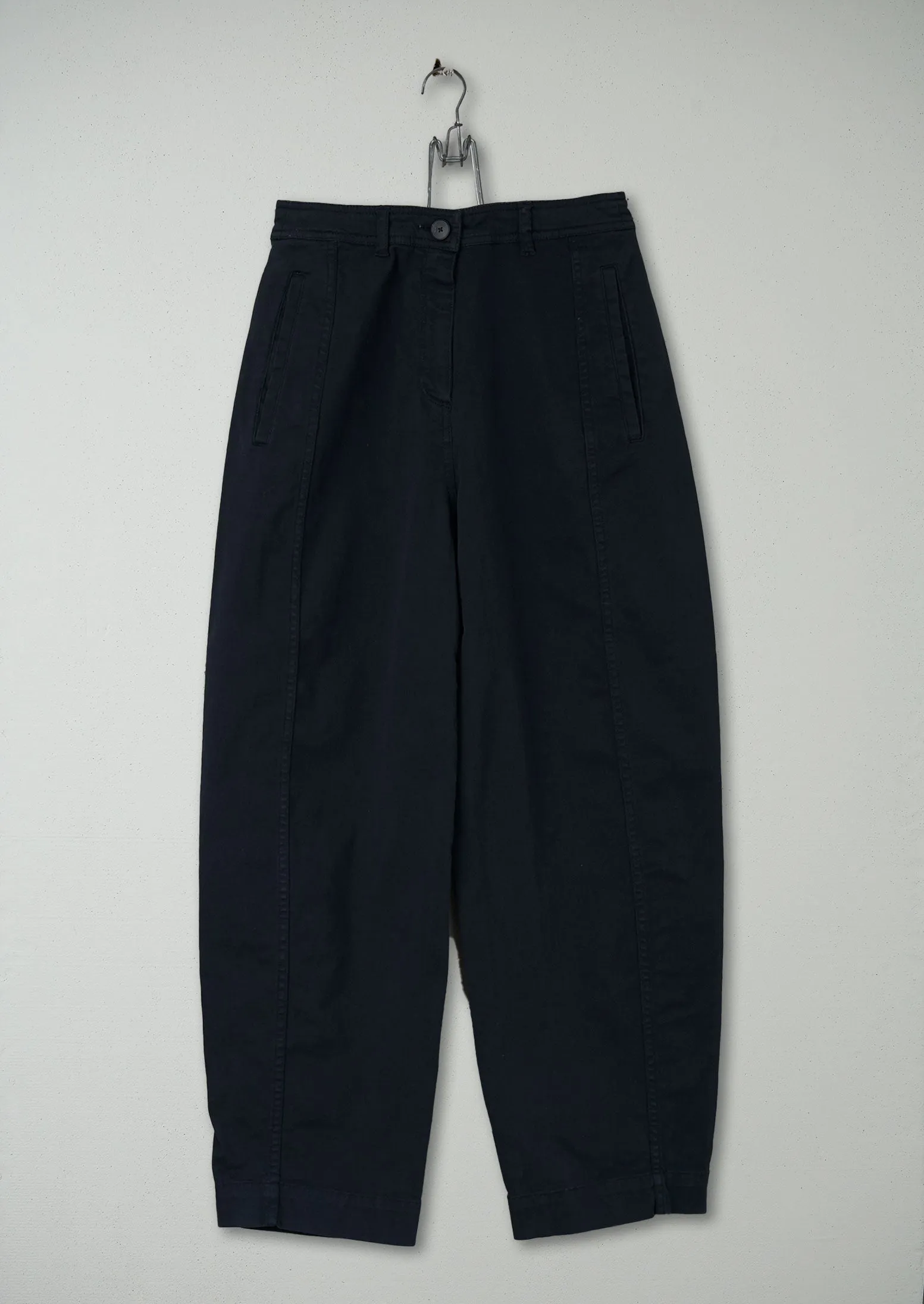 Reworn Flat Front Trousers Size 4 (262) | Navy sold by TOAST