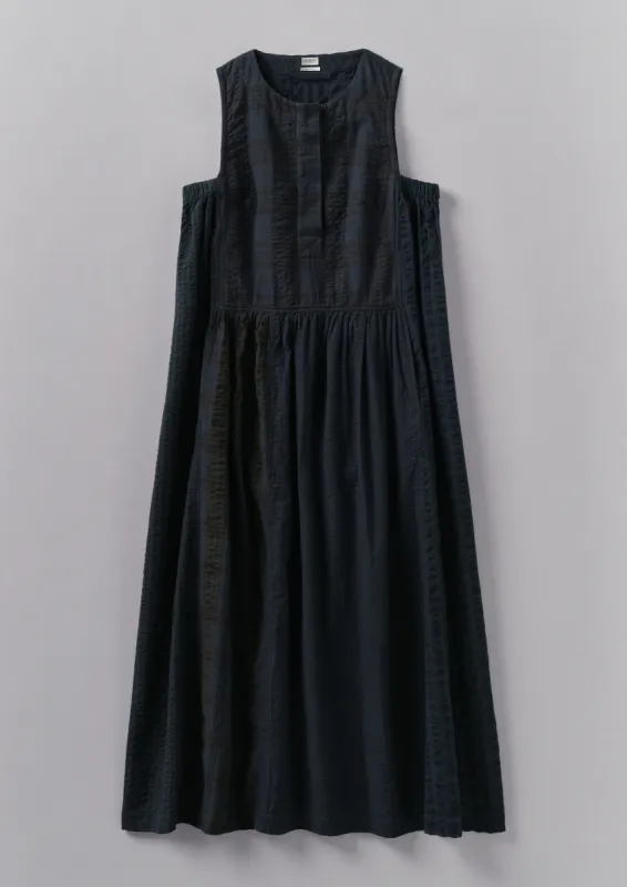 Overdyed Check Seersucker Dress | Slate sold by TOAST