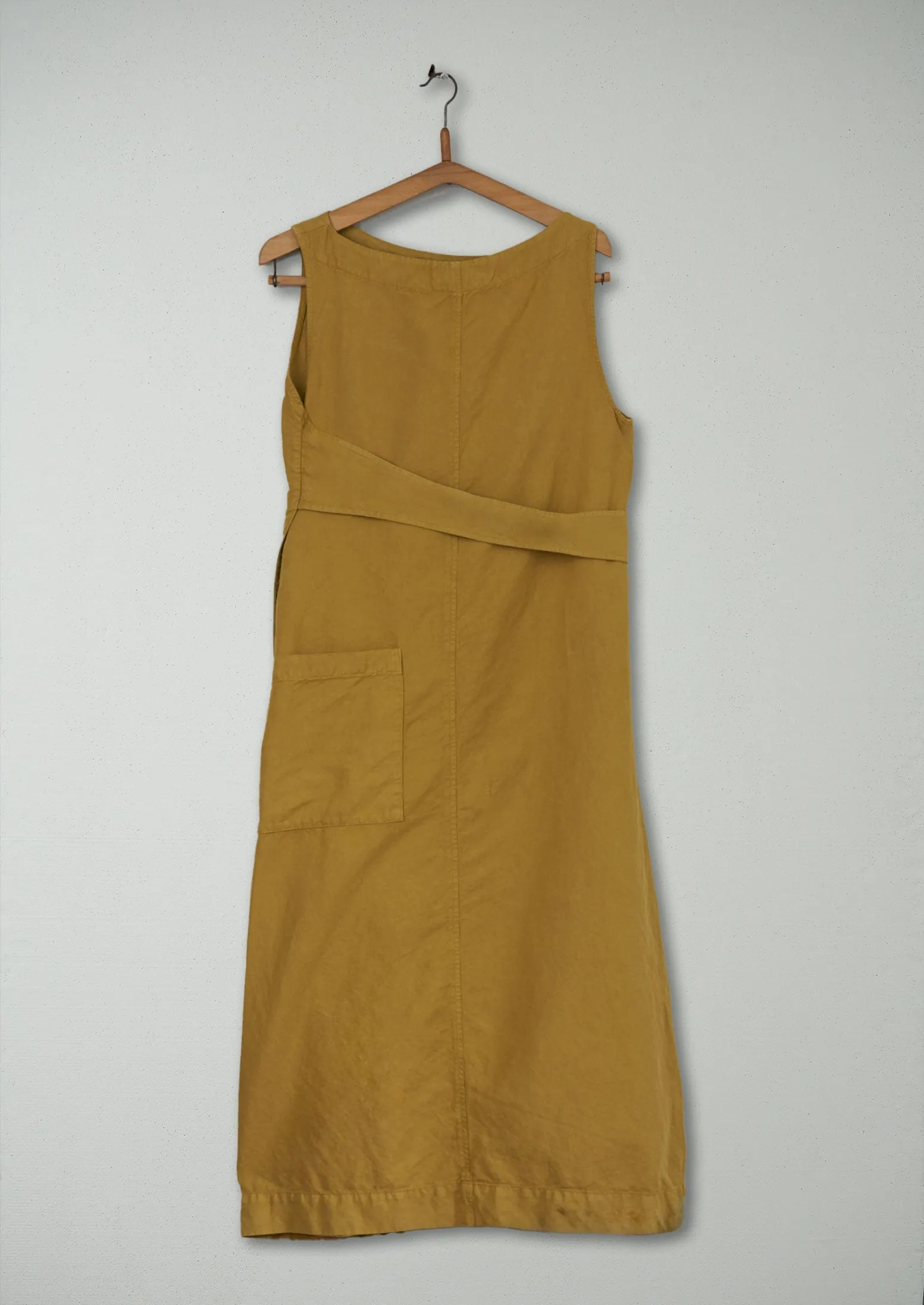 Reworn Cotton Linen Wrap Dress Size 10 (472) | Sahara Yellow sold by TOAST product image thumbnail 2