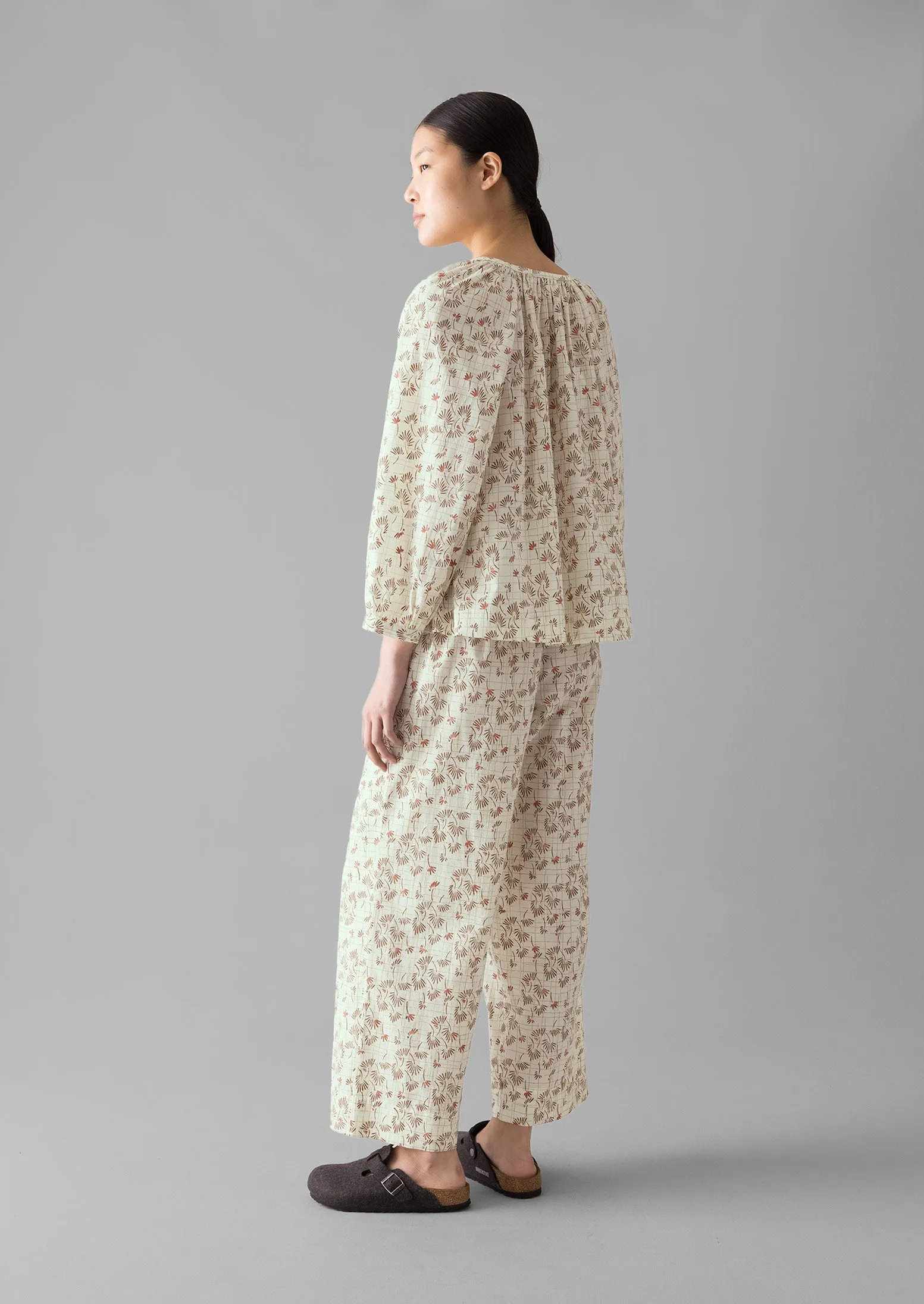 Trellis Floral Block Print Pyjamas | Ecru sold by TOAST product image thumbnail 4