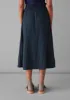 Crinkle Cotton Stripe Skirt | Navy sold by TOAST