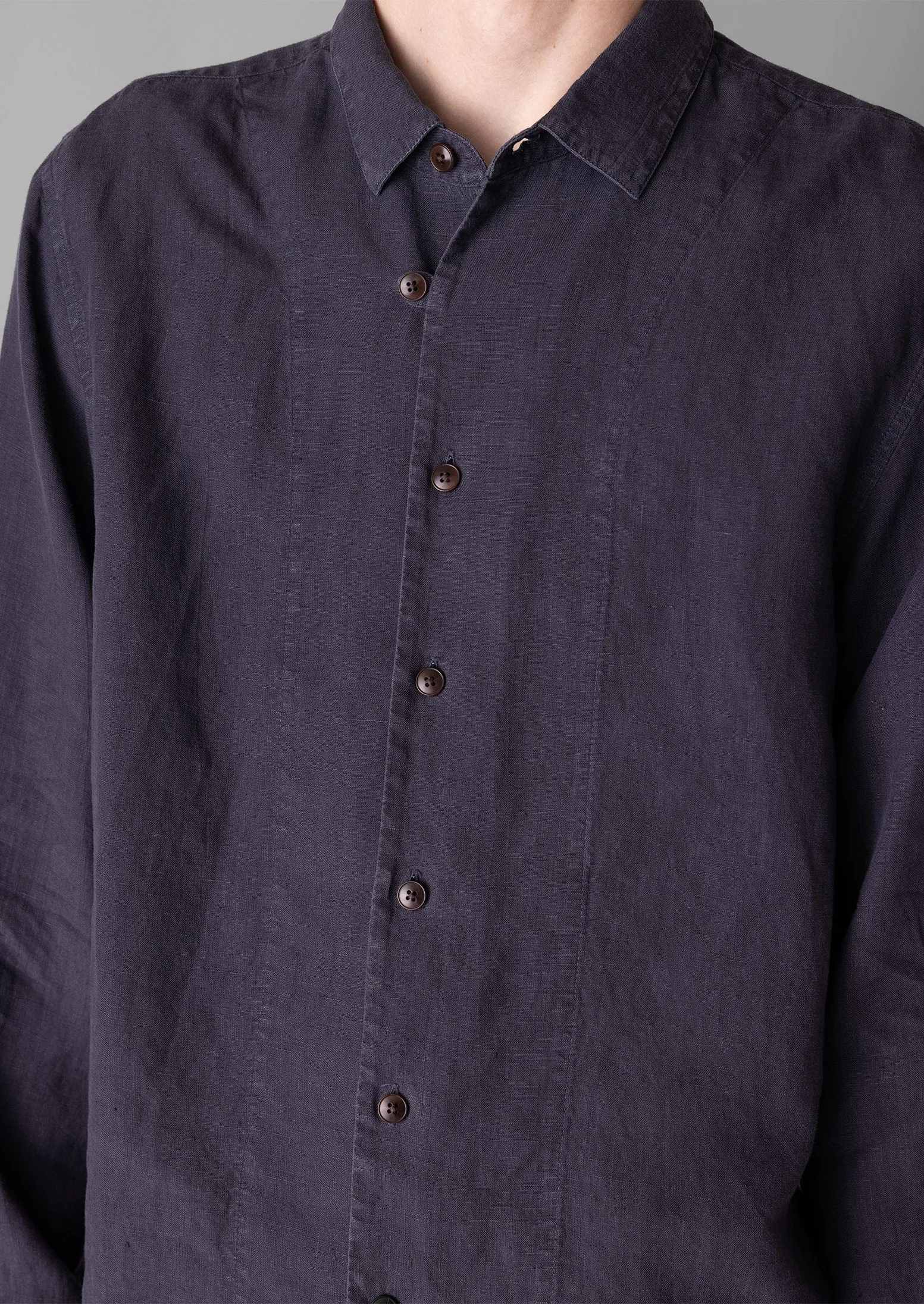 Loop Button Linen Shirt | Slate sold by TOAST product image thumbnail 3