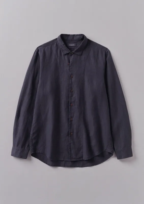 Loop Button Linen Shirt | Slate sold by TOAST