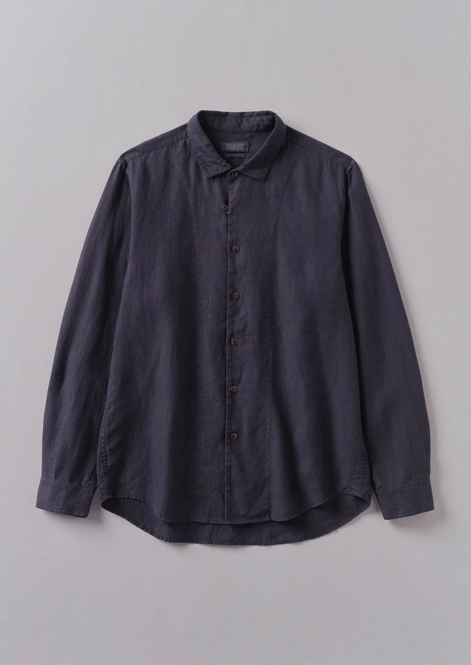 Loop Button Linen Shirt | Slate sold by TOAST