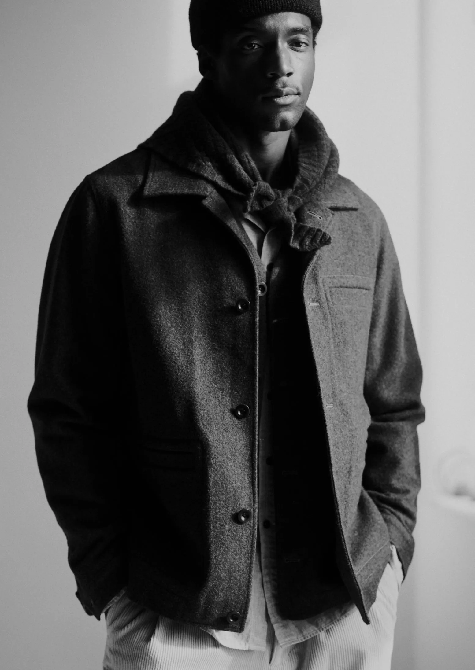 Melton Wool Blend Chore Jacket | Charcoal sold by TOAST product image thumbnail 3