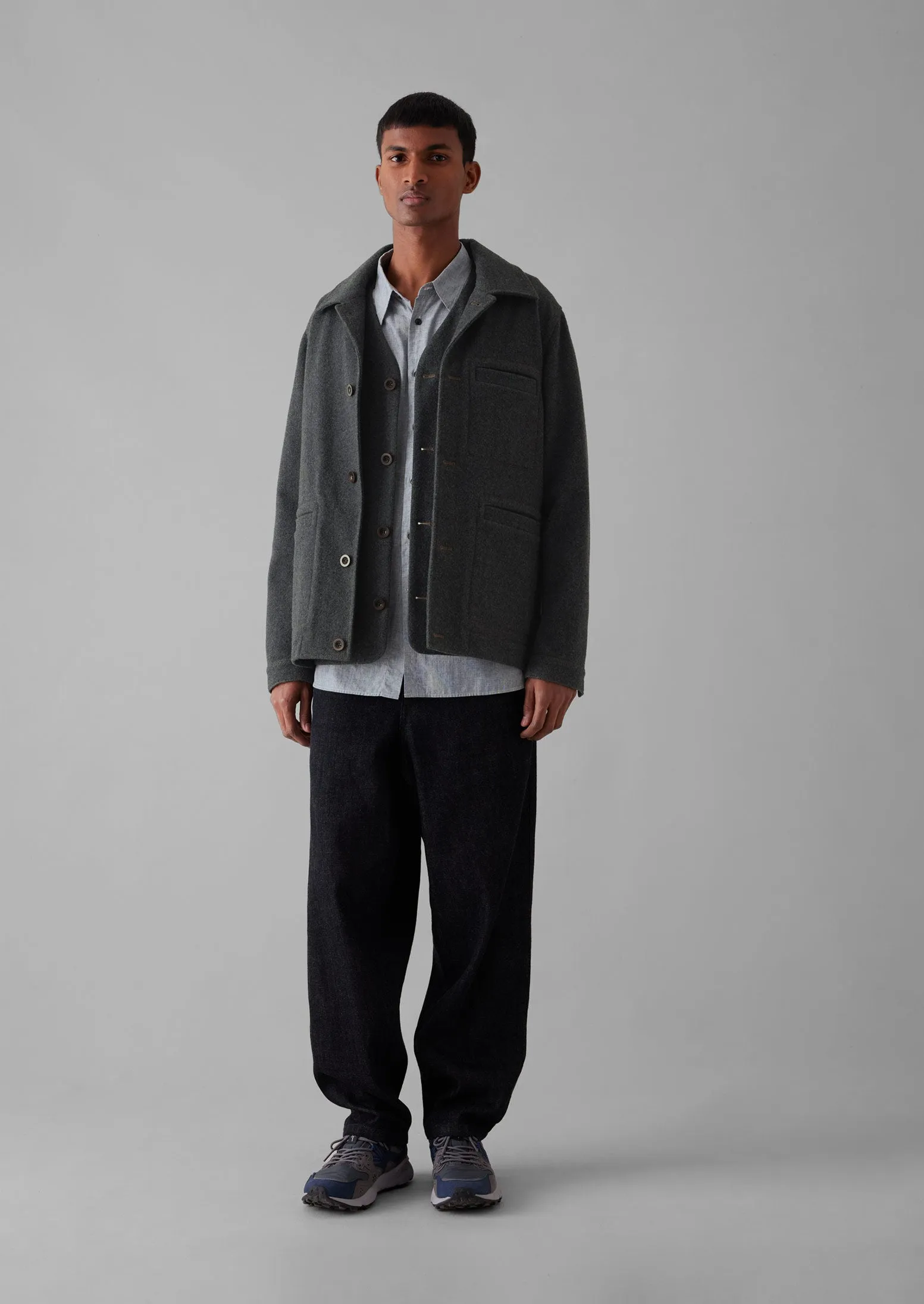 Melton Wool Blend Chore Jacket | Charcoal sold by TOAST product image thumbnail 4