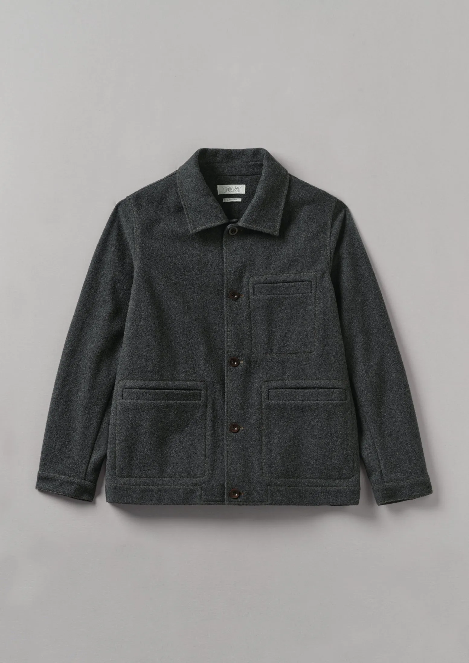 Melton Wool Blend Chore Jacket | Charcoal sold by TOAST