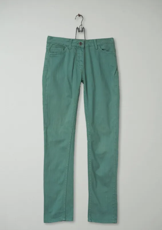 Reworn Coloured Slim Leg Trousers Size 8 (202) | Green sold by TOAST
