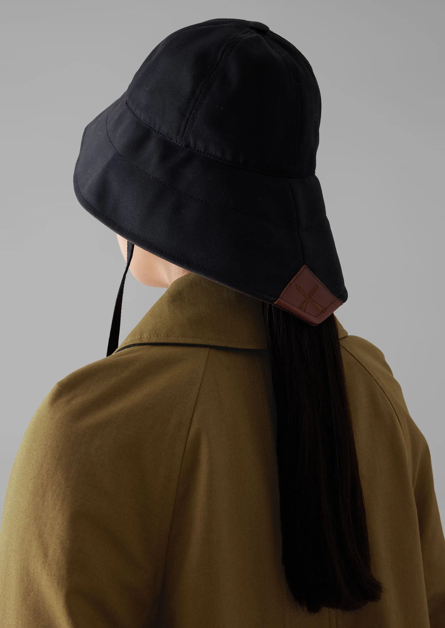 Beton Cire Contrast Rain Hat | Black/Brown sold by TOAST product image thumbnail 3