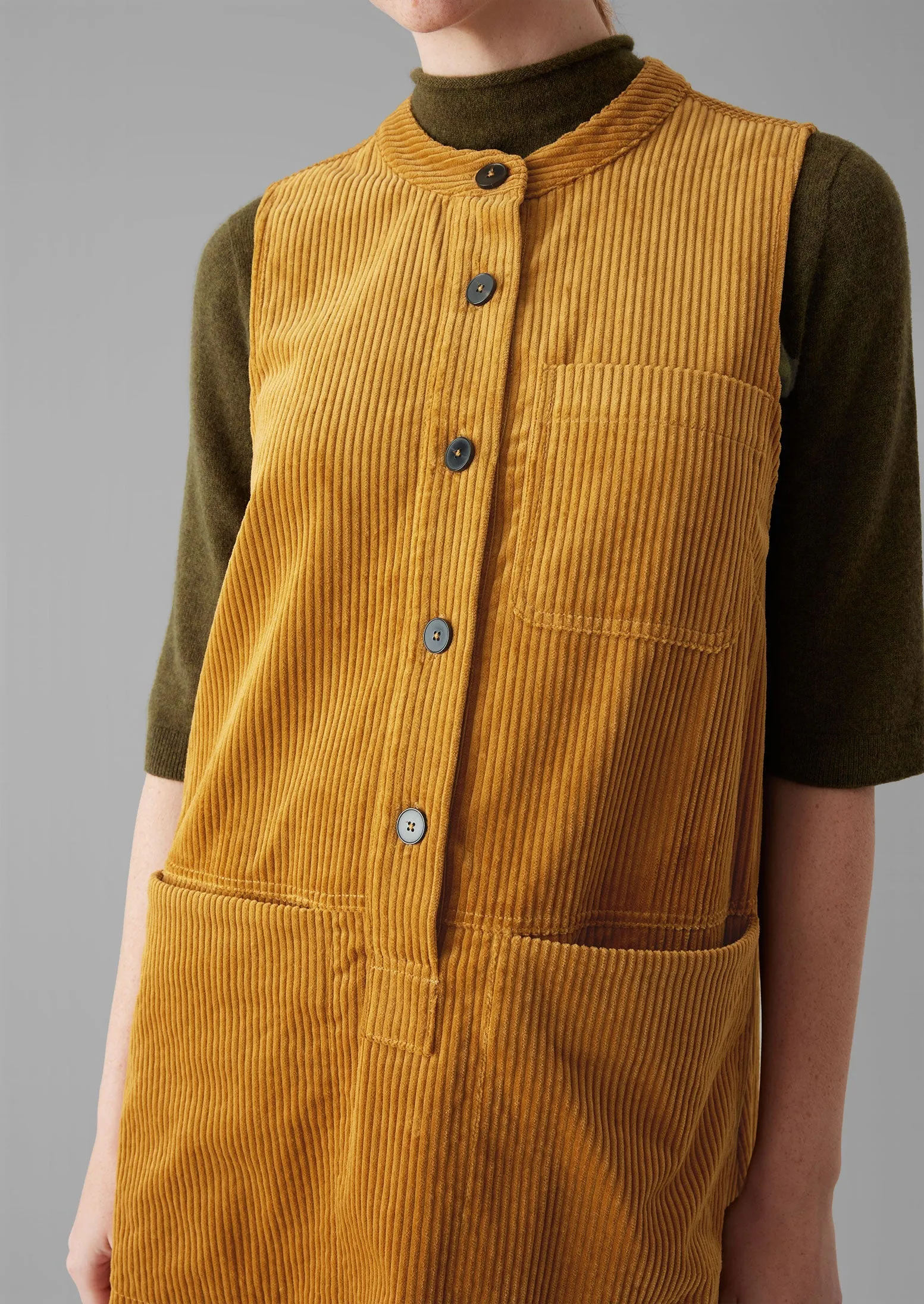 Organic Cord Sleeveless Tunic Dress | Toffee sold by TOAST product image thumbnail 3