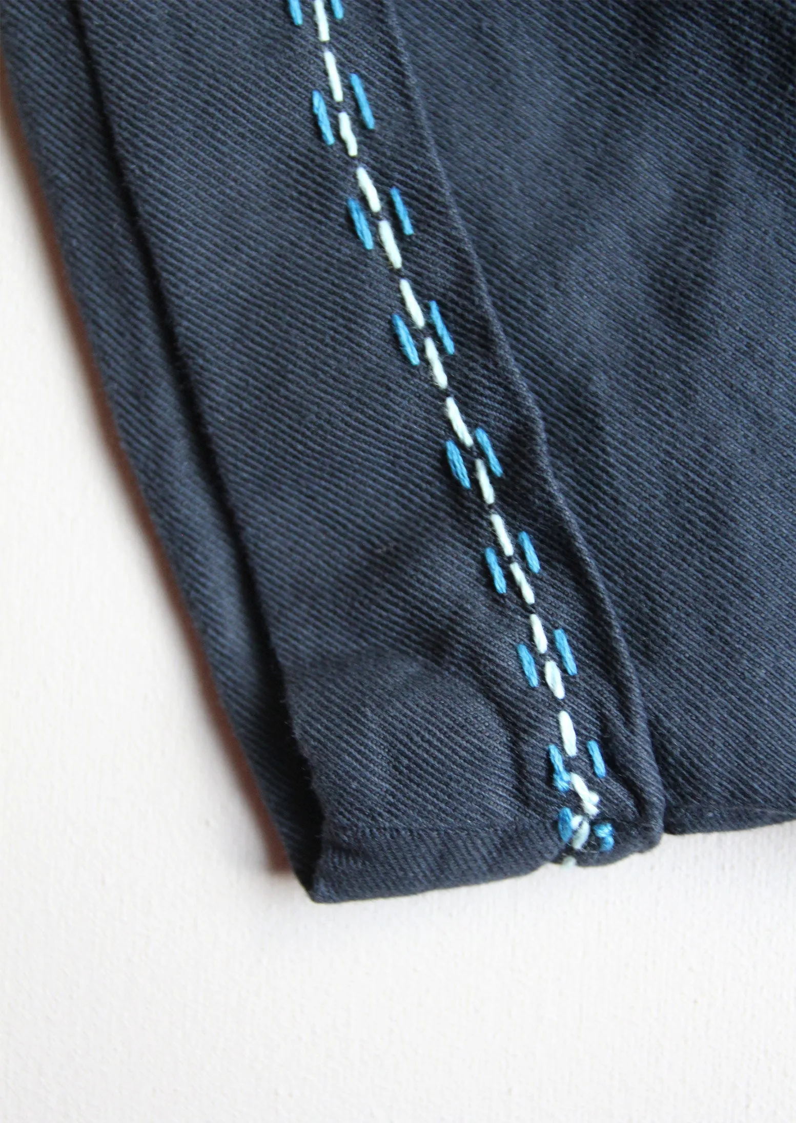 Renewed Cotton Linen Wrap Front Dress Size 10 | Slate Blue sold by TOAST product image thumbnail 2