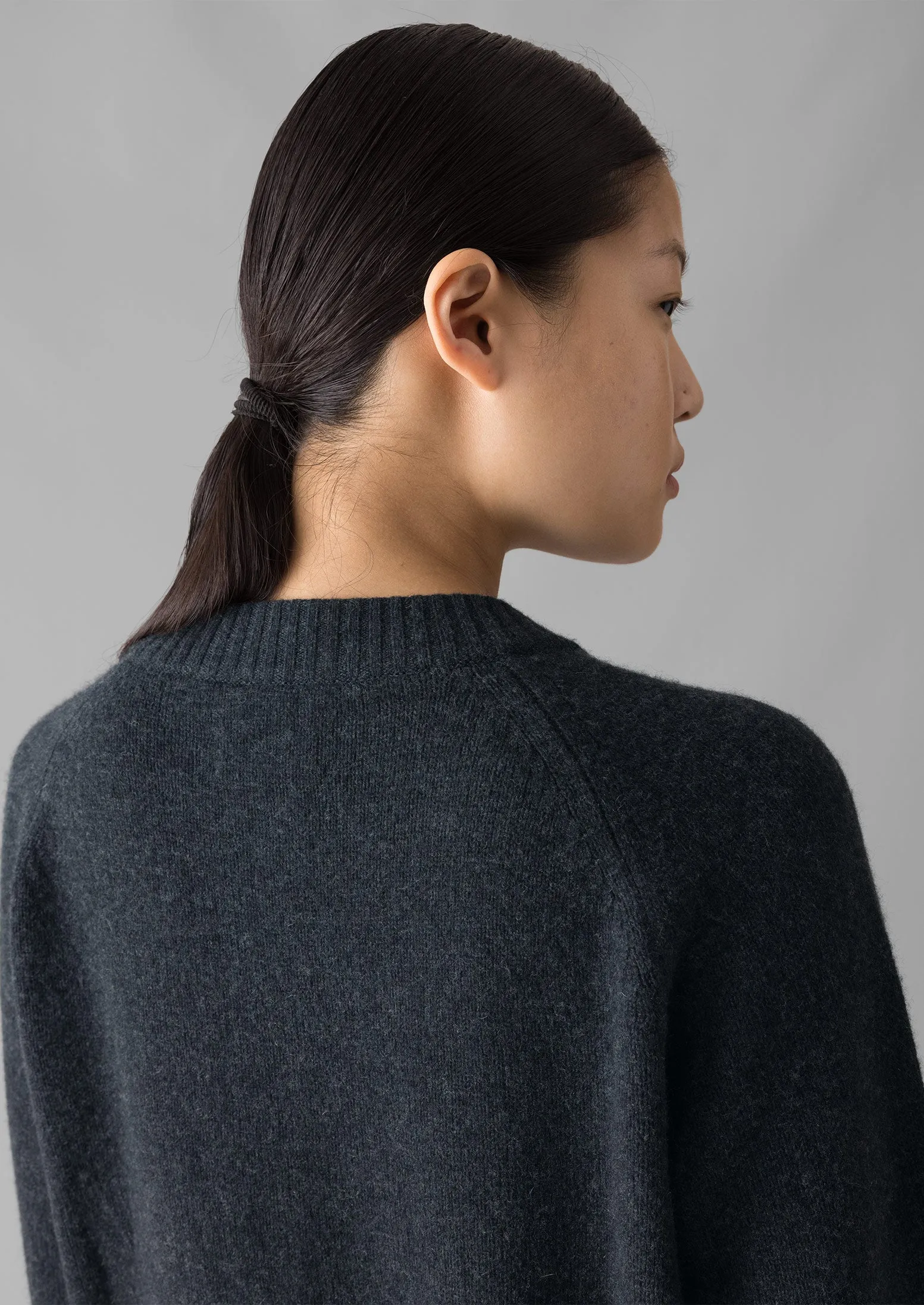 Eden Wool Cashmere Raglan Cardigan | Charcoal sold by TOAST product image thumbnail 4