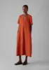 Garment Dyed Linen V-Neck Dress | Rooibos Red sold by TOAST