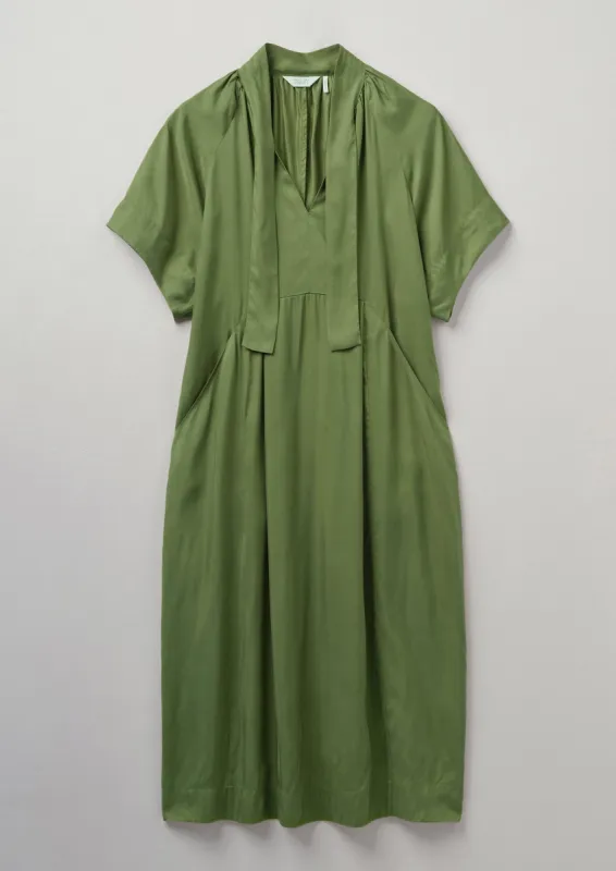 Tie Neck Fluid Twill Dress | Fern sold by TOAST