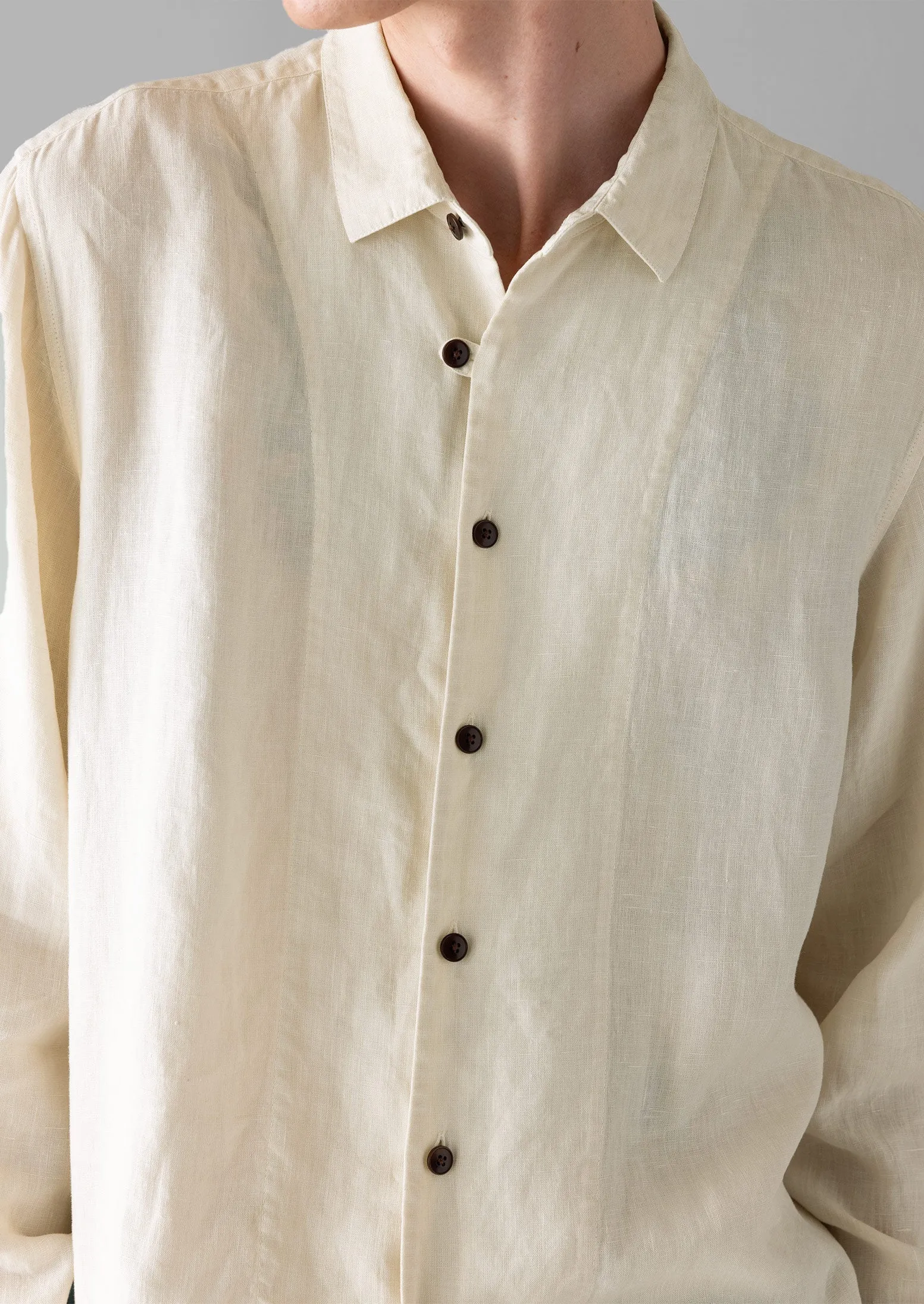 Loop Button Linen Shirt | Parchment sold by TOAST product image thumbnail 2