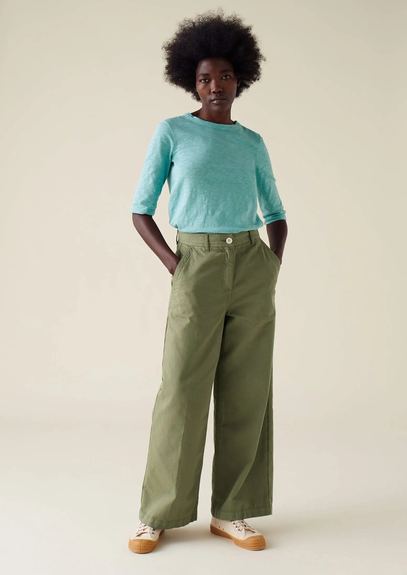 Cleo Cotton Half Sleeve Tee | Sea Green sold by TOAST product image thumbnail 3