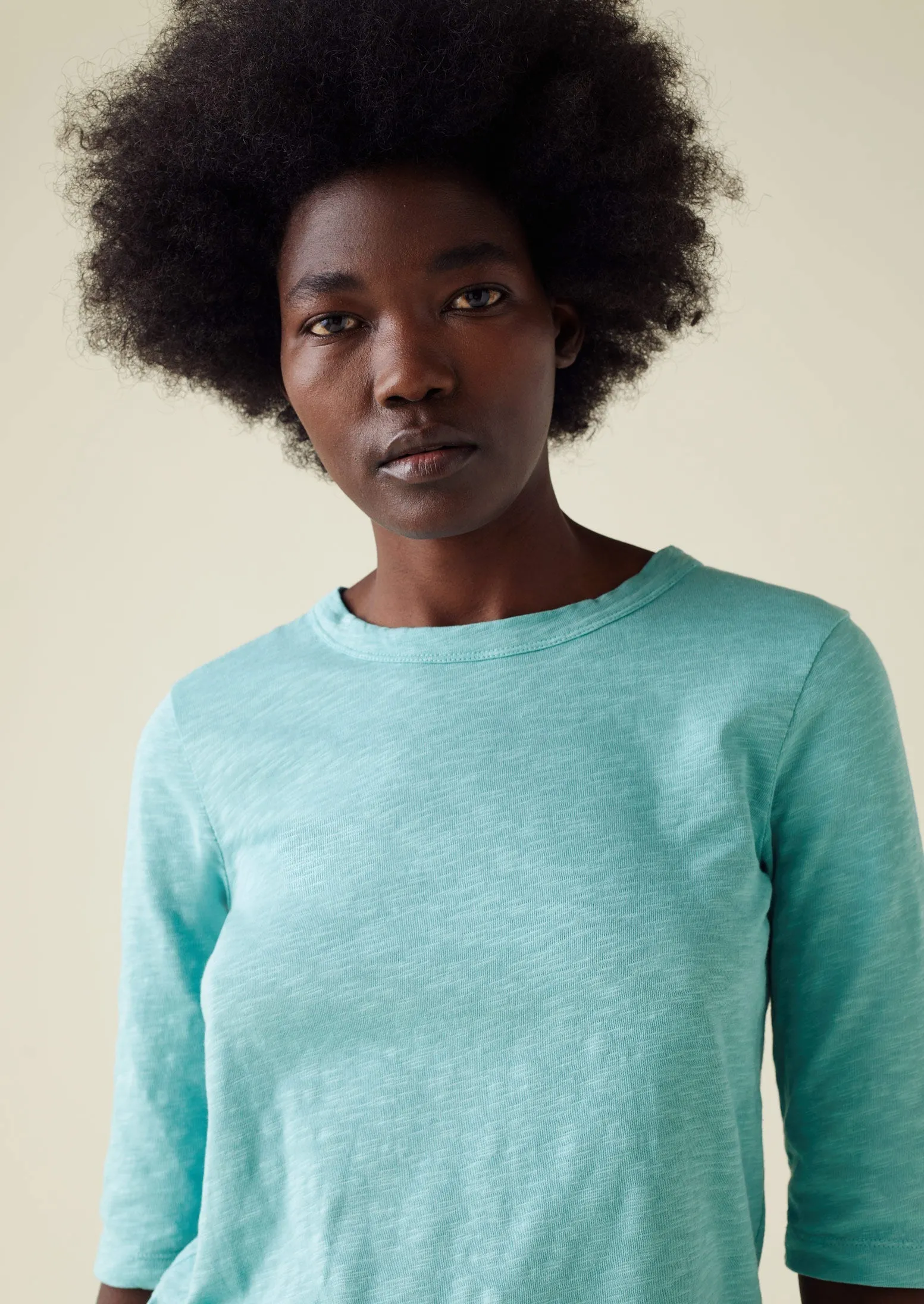 Cleo Cotton Half Sleeve Tee | Sea Green sold by TOAST product image thumbnail 2