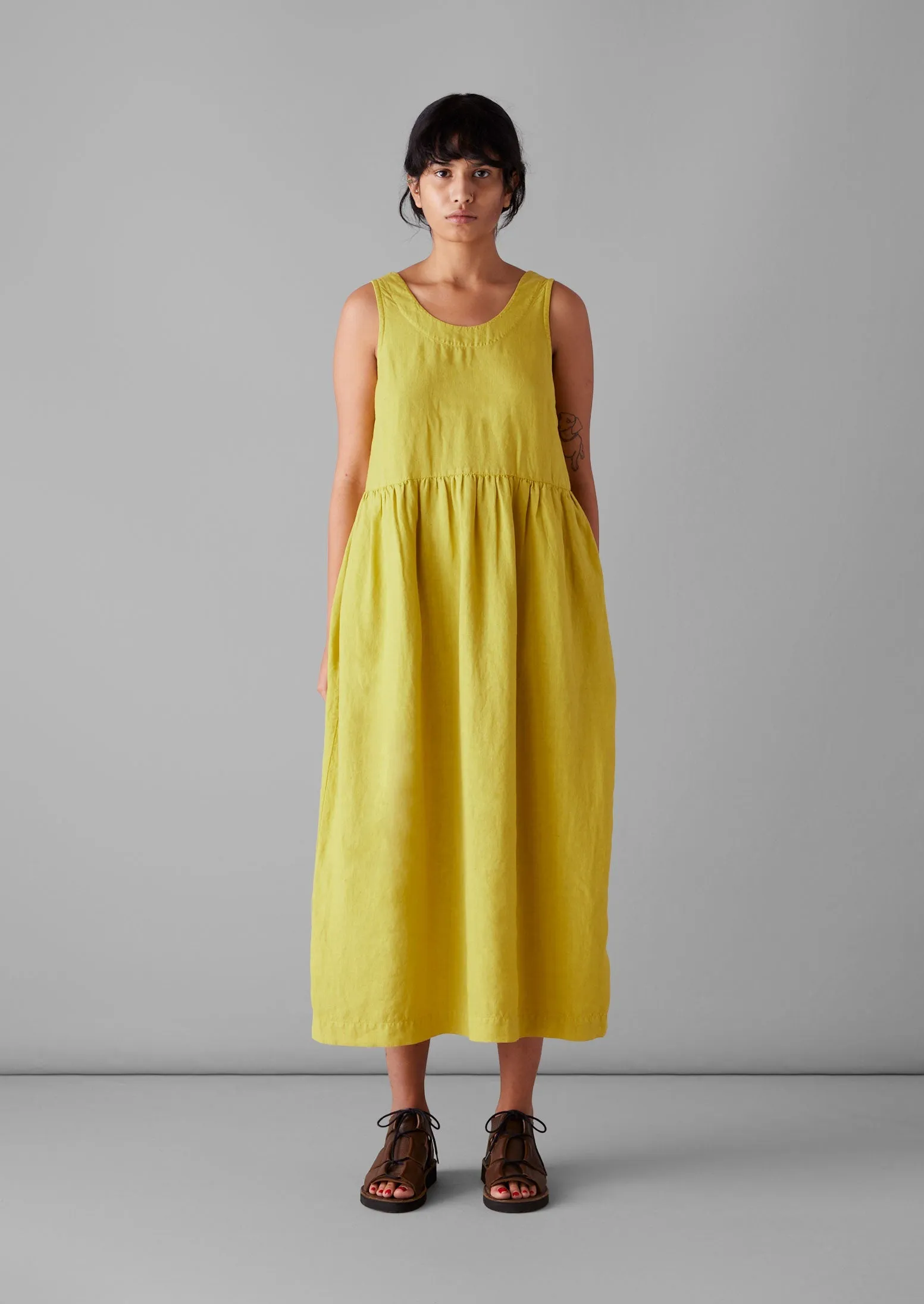 Scoop Neck Garment Dyed Dress | Billi Flower Yellow sold by TOAST product image thumbnail 2