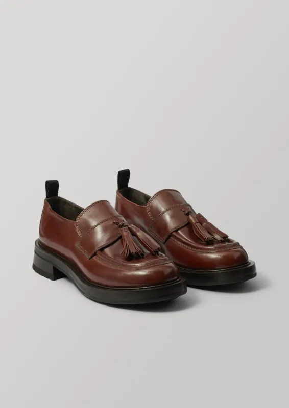 Sturlini Tasselled Leather Loafers | Tobacco sold by TOAST