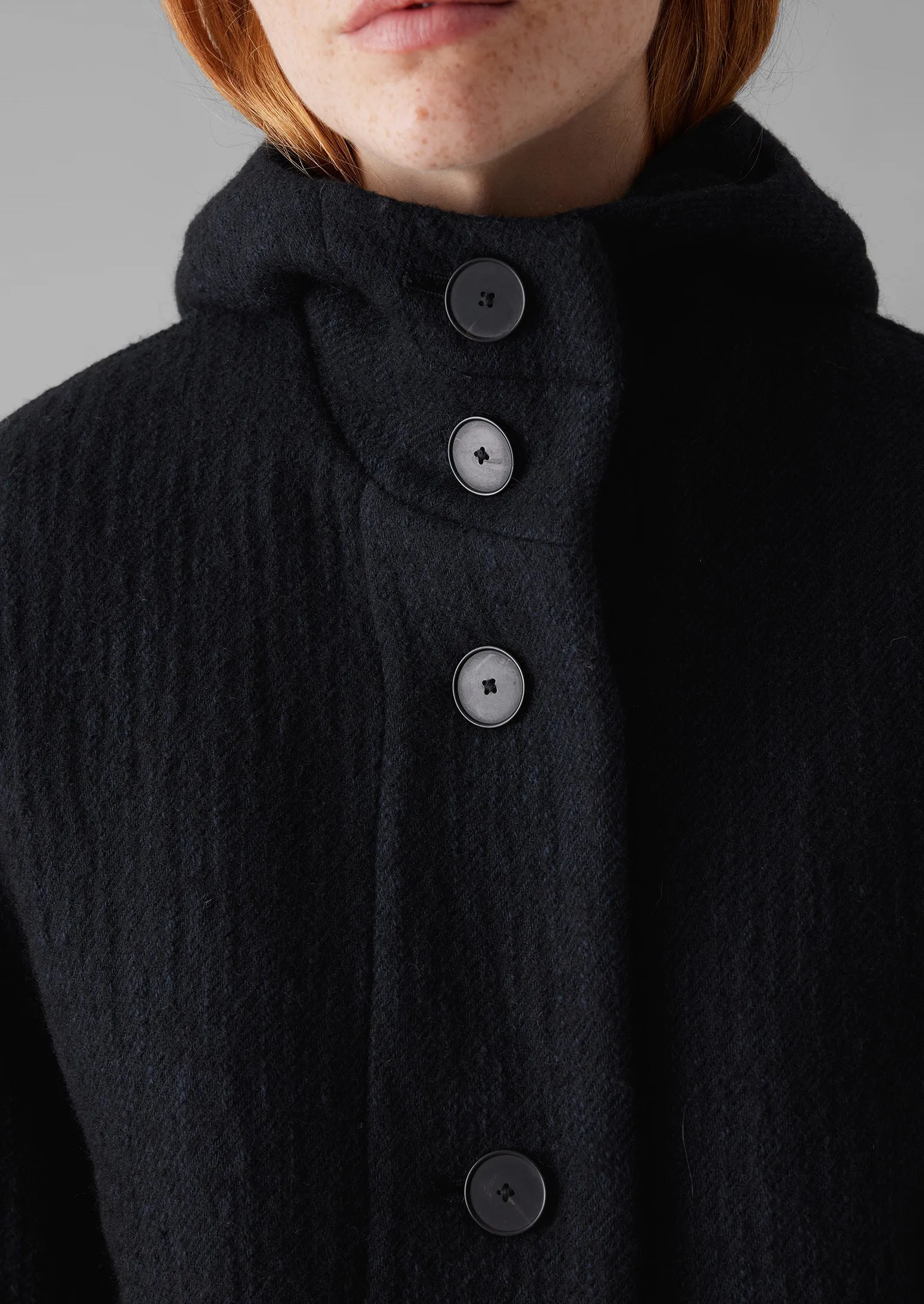 Navy Wool Hooded Coat | Dark Navy sold by TOAST product image thumbnail 4