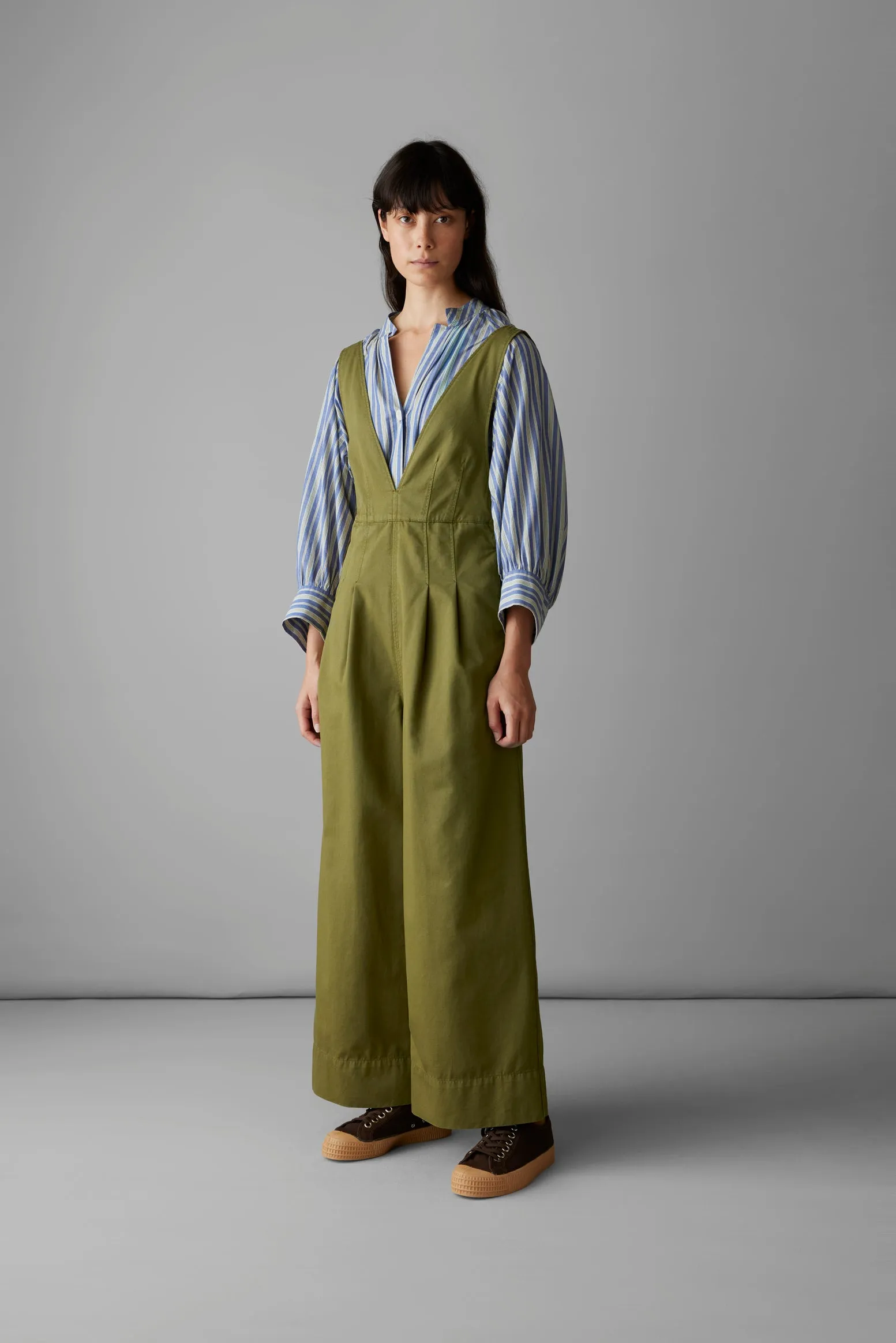 V-Neck Cotton Linen Twill Jumpsuit | Linden sold by TOAST product image thumbnail 4