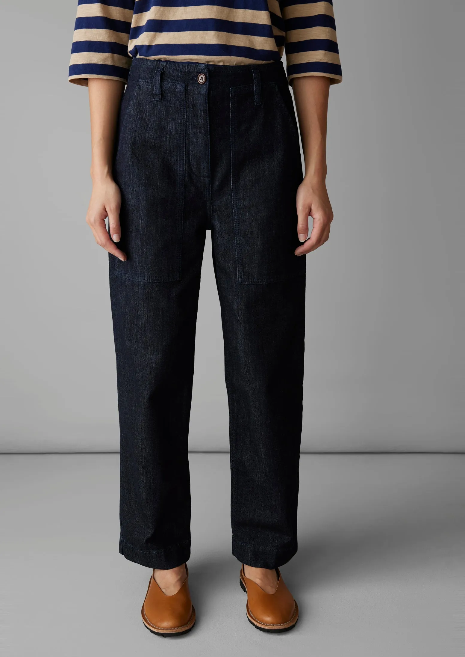 Indigo Denim Workwear Trousers | Indigo sold by TOAST product image thumbnail 3
