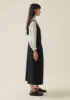 V-Neck Organic Indigo Denim Pinafore Dress | Indigo sold by TOAST