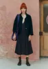V-Neck Organic Indigo Denim Pinafore Dress | Indigo sold by TOAST