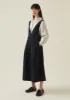 V-Neck Organic Indigo Denim Pinafore Dress | Indigo sold by TOAST
