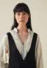V-Neck Organic Indigo Denim Pinafore Dress | Indigo sold by TOAST