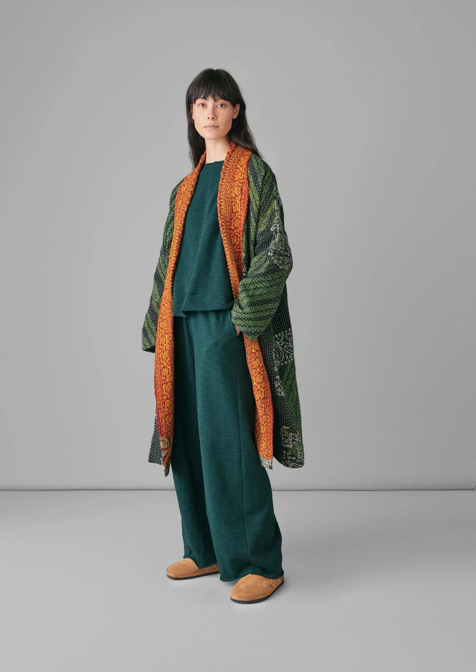 Repurposed Kantha Coat | Greens sold by TOAST product image thumbnail 4