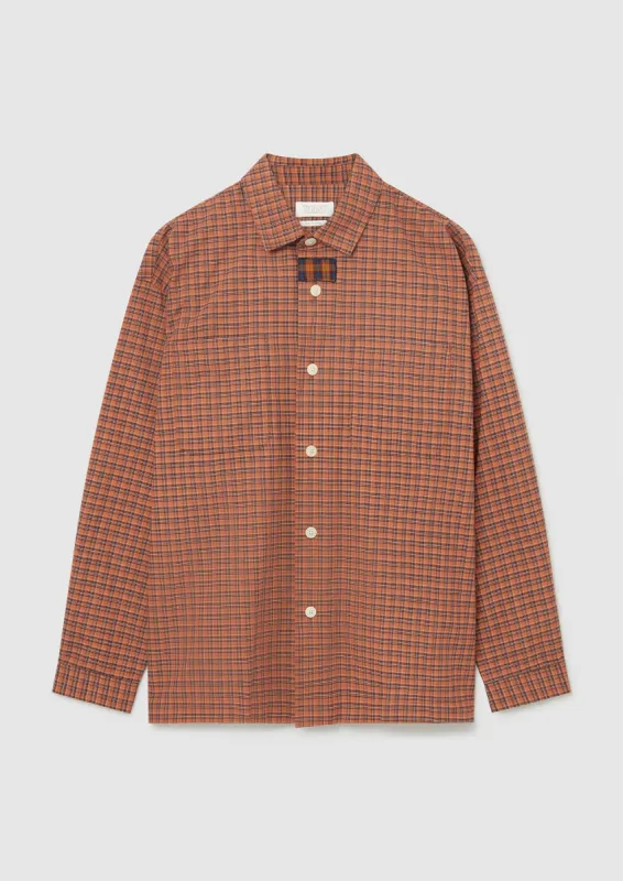Renewed Mens Patch Pocket Check Cotton Shirt Size M | Rust sold by TOAST