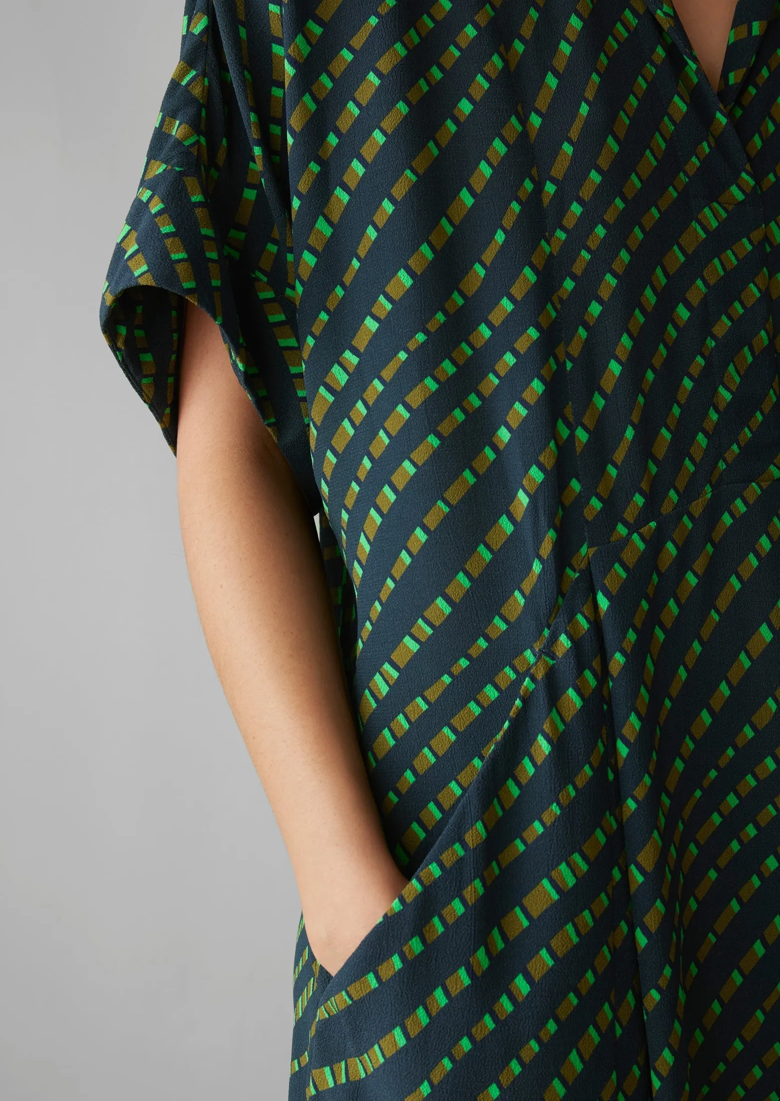 Bryn Trellis Print Crepe Dress | Slate Navy sold by TOAST product image thumbnail 4