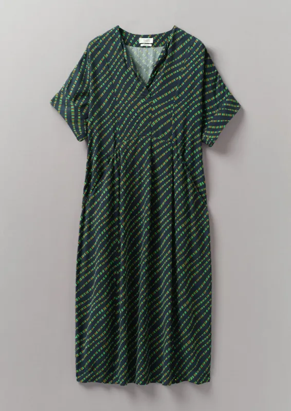 Bryn Trellis Print Crepe Dress | Slate Navy sold by TOAST