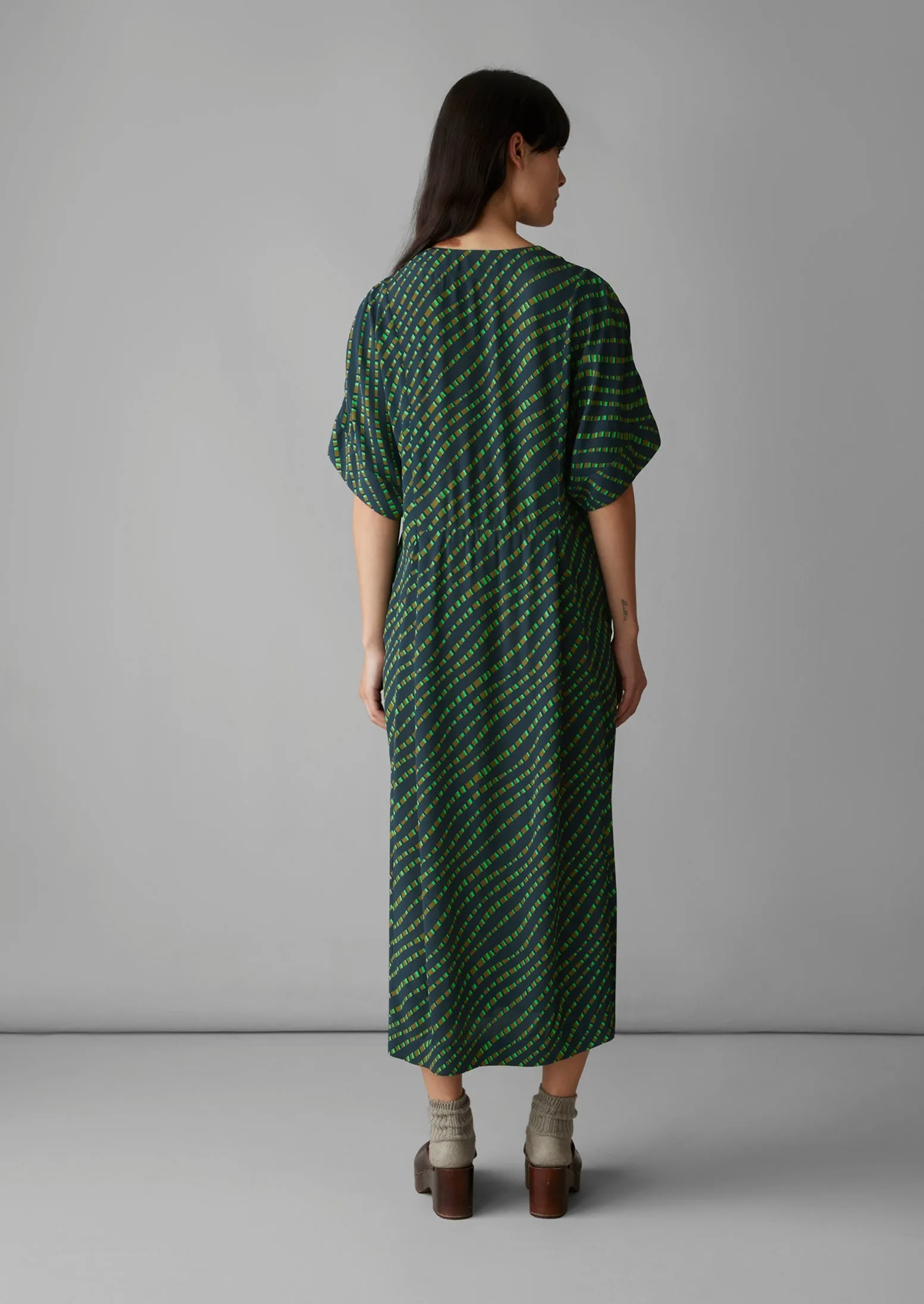 Bryn Trellis Print Crepe Dress | Slate Navy sold by TOAST product image thumbnail 5