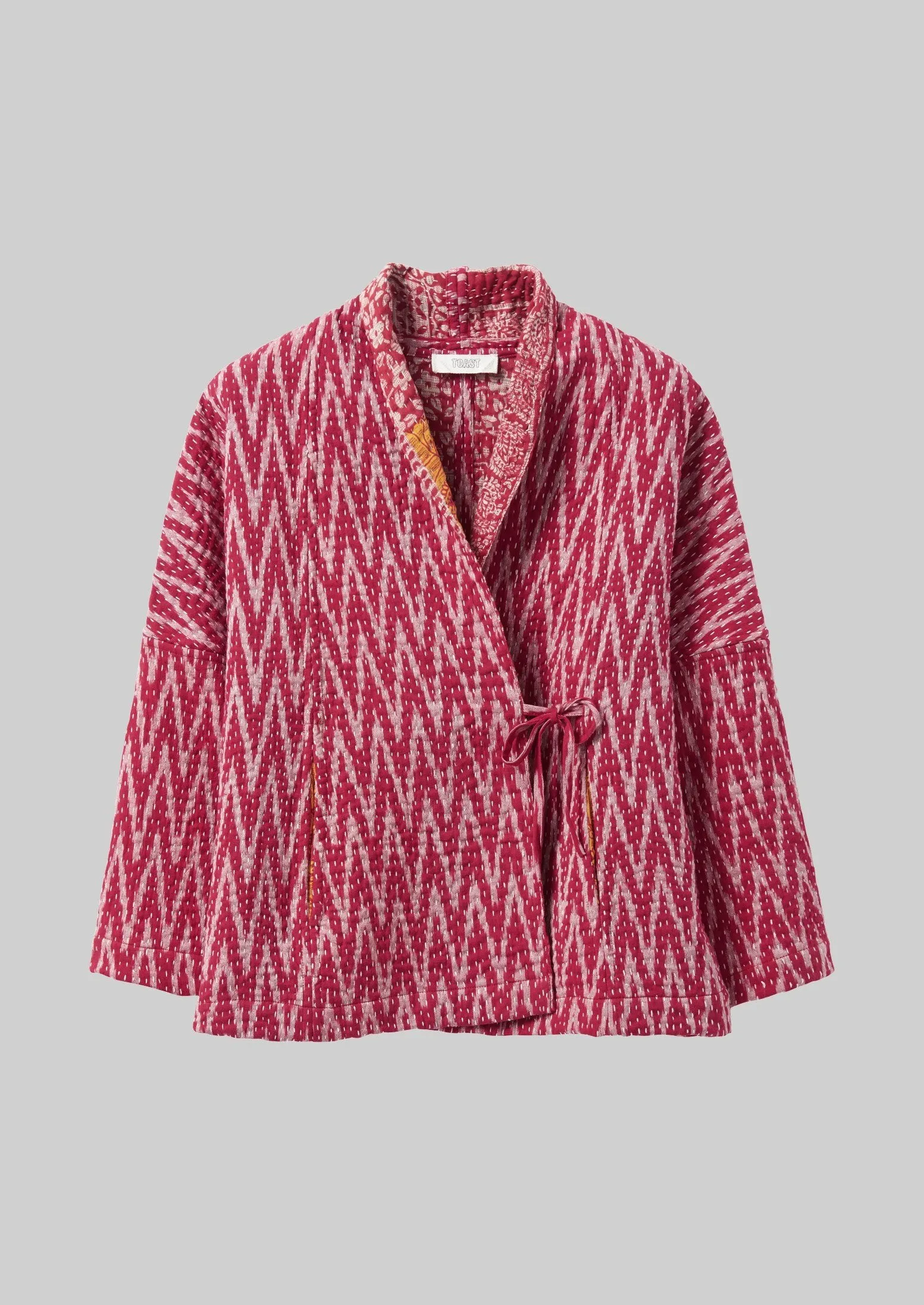 Repurposed Ikat Kantha Jacket | Reds sold by TOAST