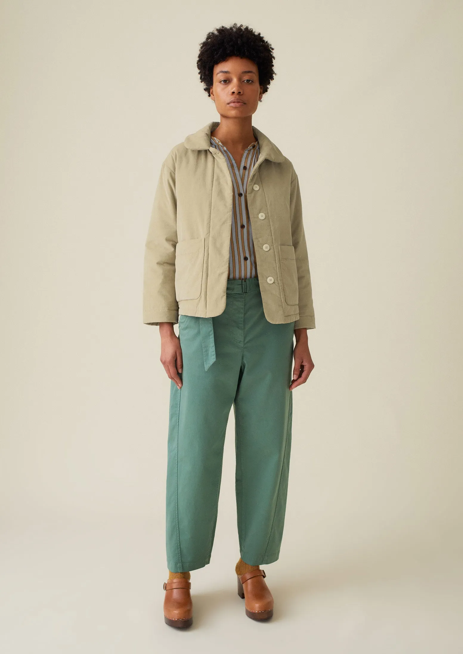 Quilted Organic Needlecord Jacket | Pebble sold by TOAST product image thumbnail 4