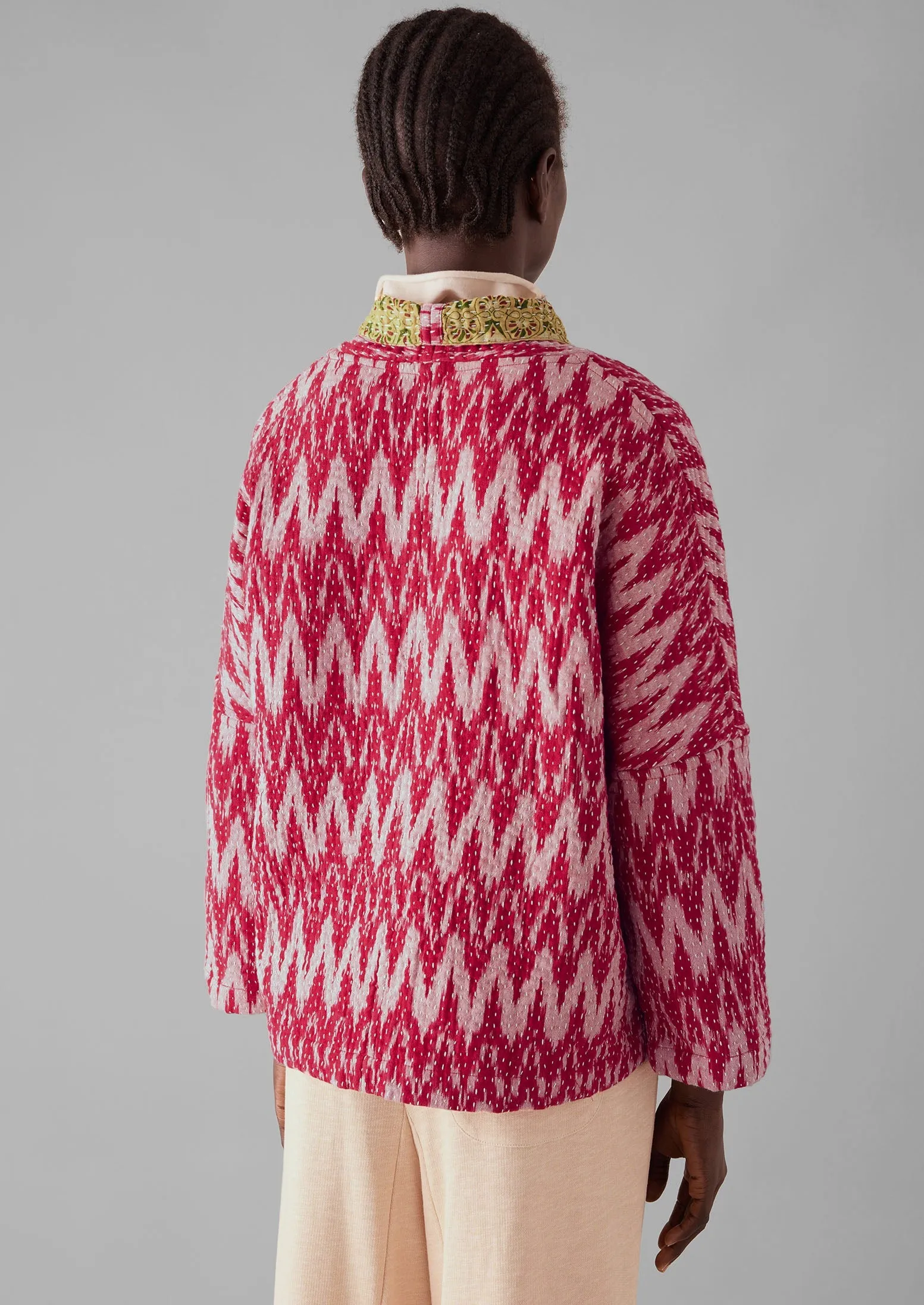 Repurposed Ikat Kantha Jacket | Reds sold by TOAST product image thumbnail 5