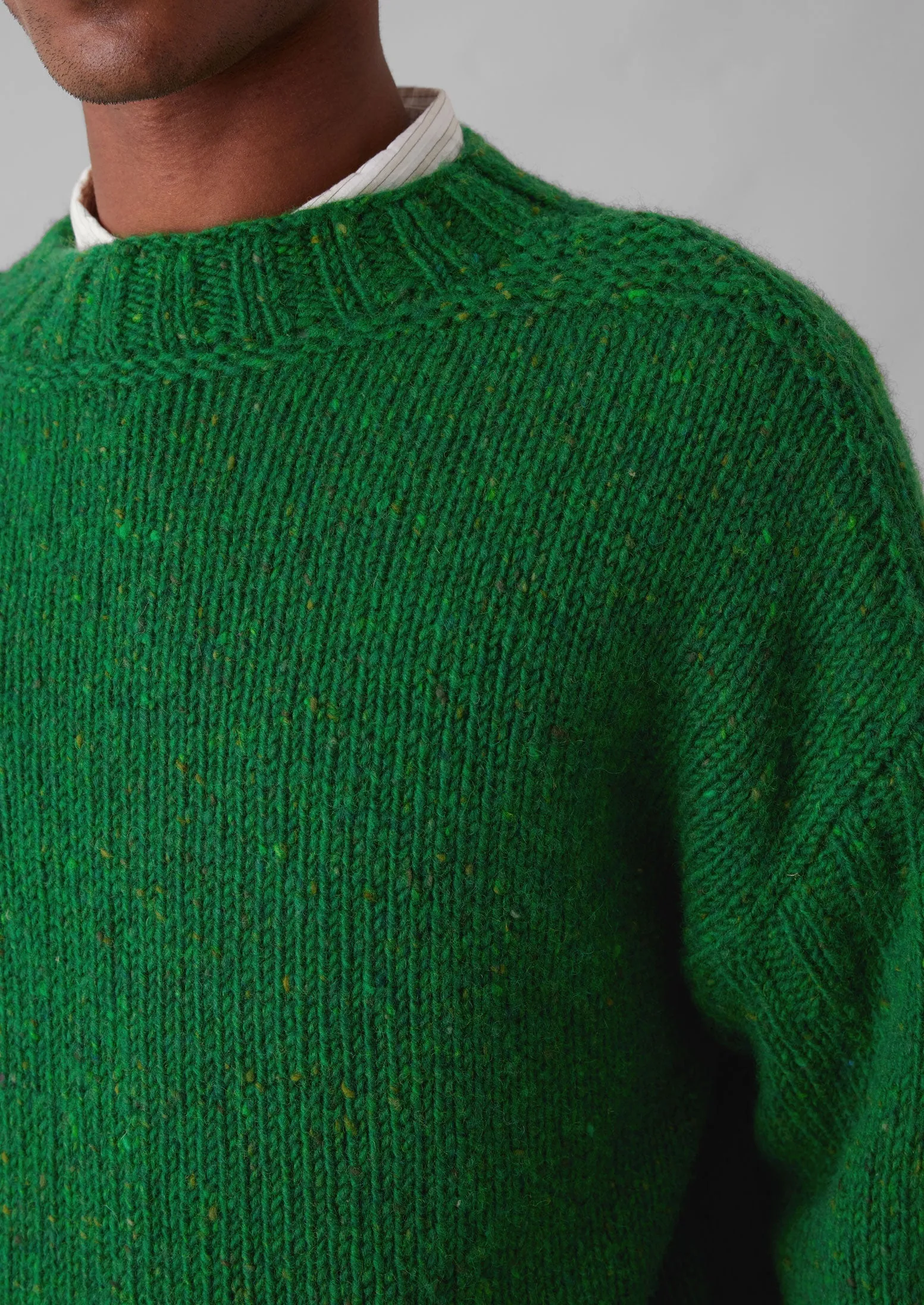 Donegal Wool High Neck Easy Sweater | Emerald sold by TOAST product image thumbnail 3
