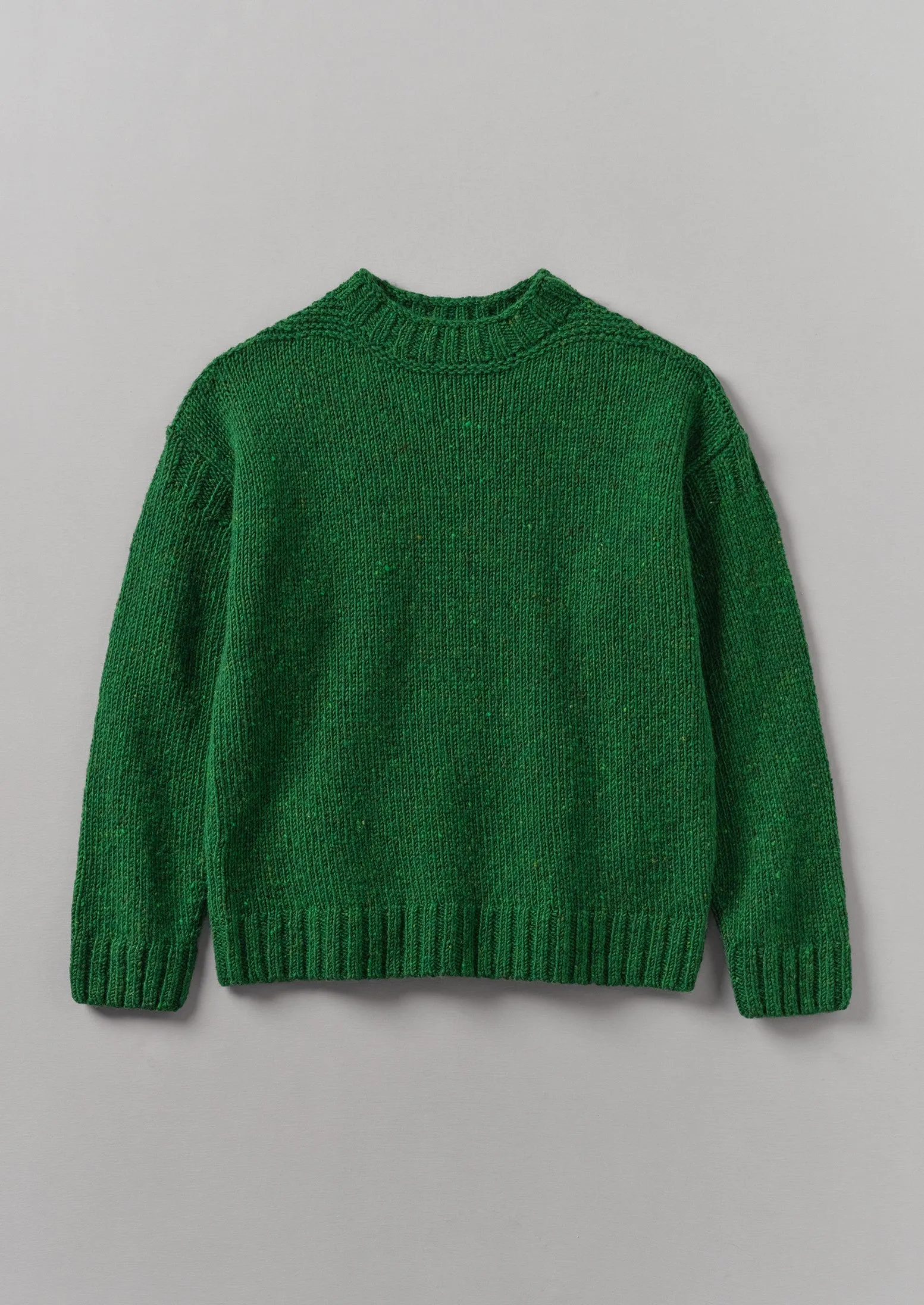 Donegal Wool High Neck Easy Sweater | Emerald sold by TOAST