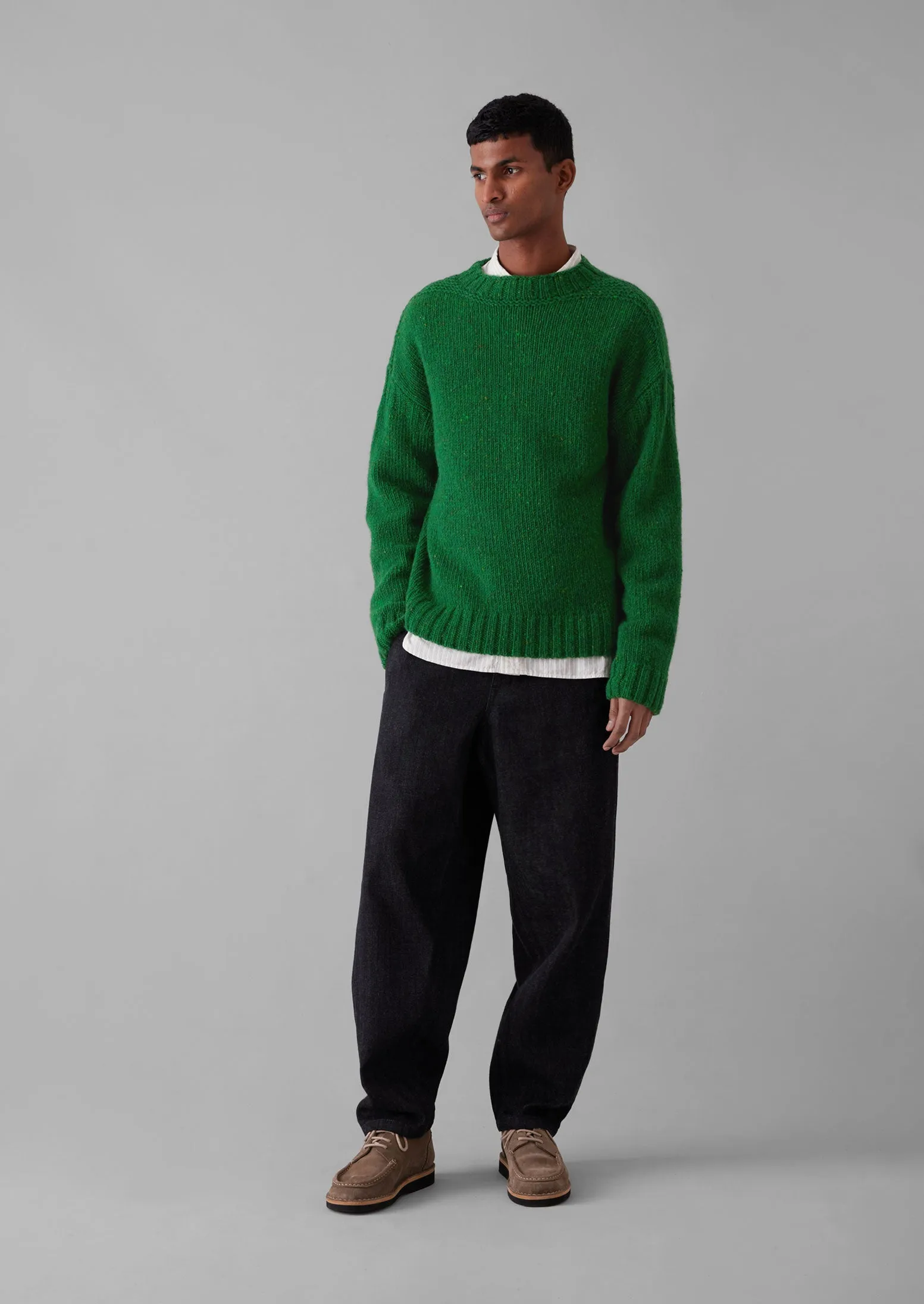 Donegal Wool High Neck Easy Sweater | Emerald sold by TOAST product image thumbnail 2